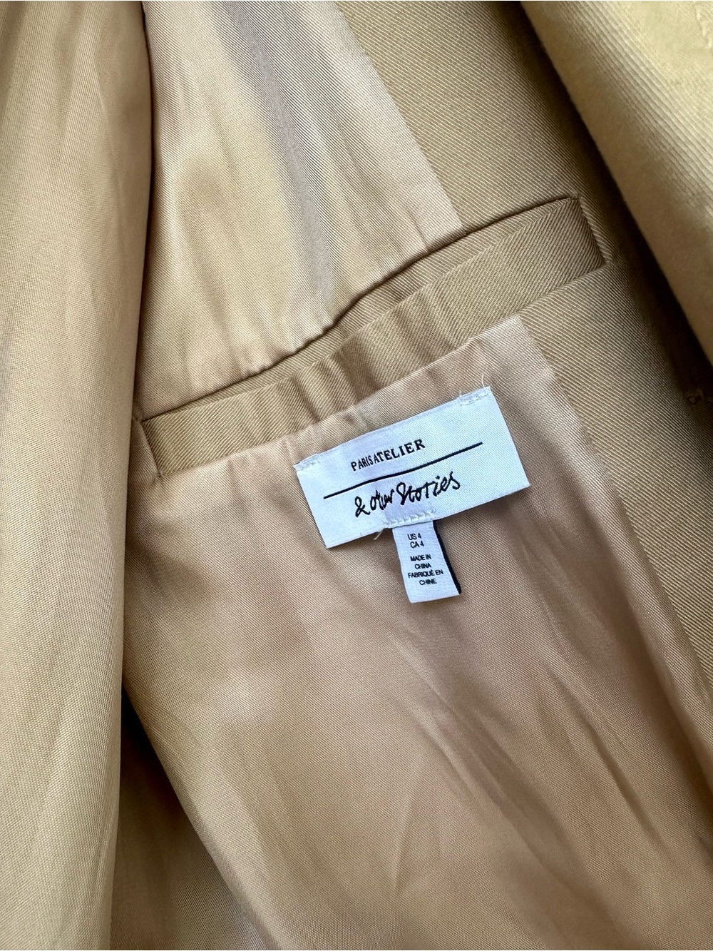 & Other Stories Beige Trench Coat - Picture 4 of 5